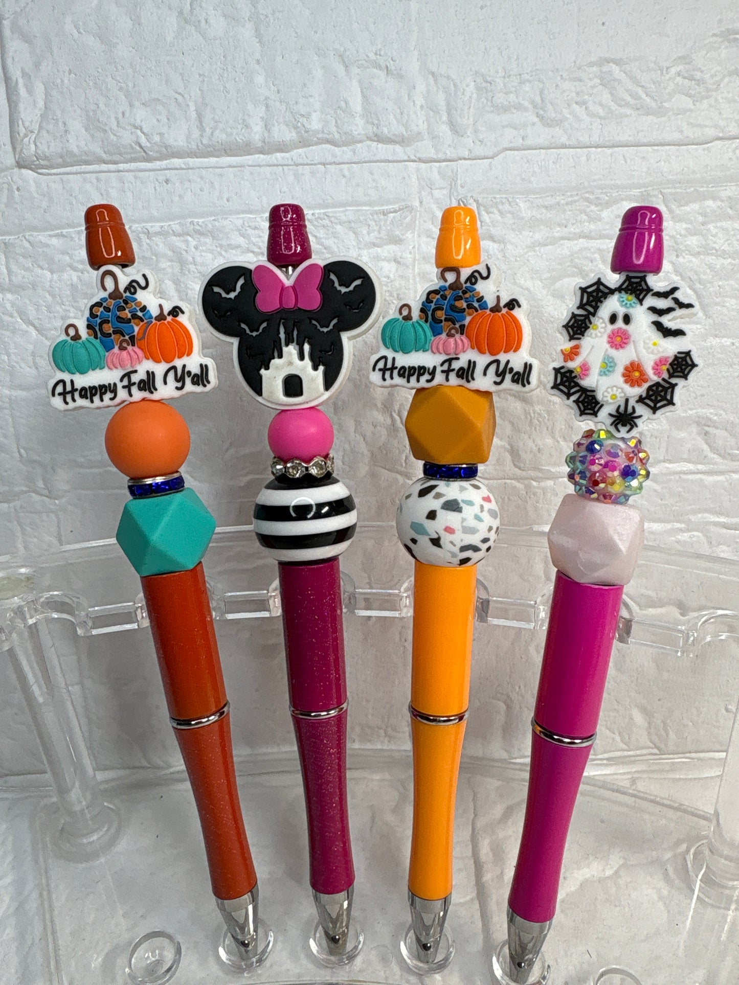 Fall/Halloween Inspired Black beaded pens, each pen sold individually ￼